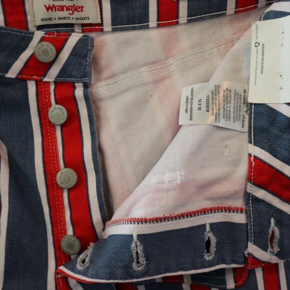 Wrangler Jeans High Rise Fierce Flare Red White Blue Striped Womens Size 12 - Picture 8 of 10